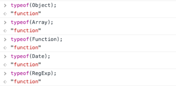 Object, Array, Function, Date, RegExp - 모두 함수(function)이다